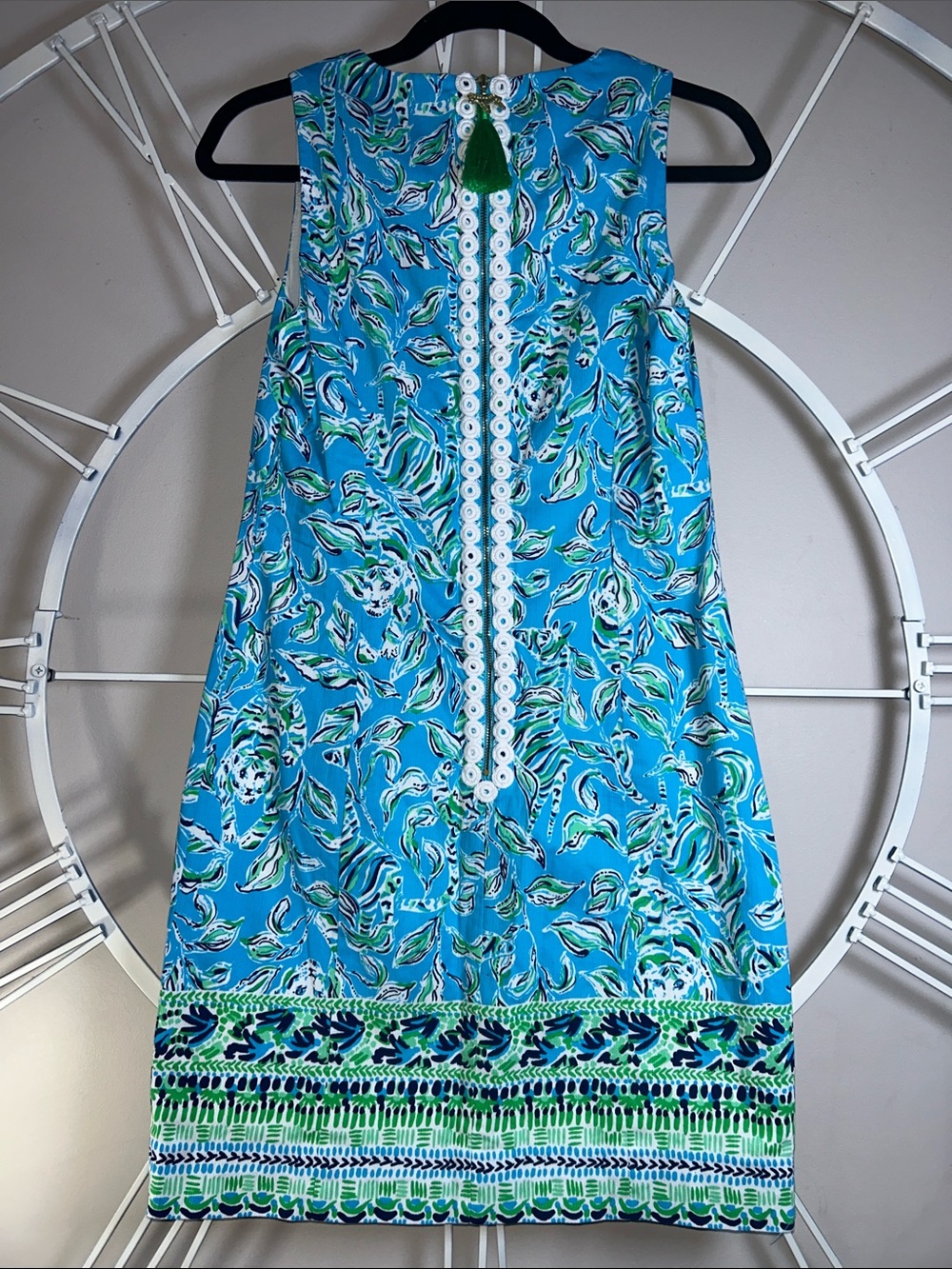 Lilly Pulitzer Mila Turquoise Blue Floral Midi Stretch Shift Dress - Picture 5 of 11